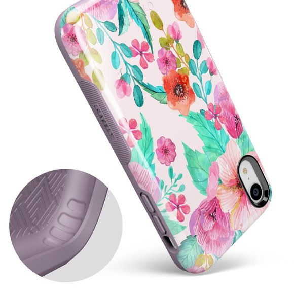 iPhone XR Phone CaseOut and AboutLight Pink Floral Case360 Degree Cover